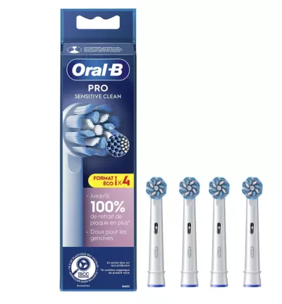 سری یدک مسواک برقی اورال-بی Pro Sensitive Clean بسته 4 عددی